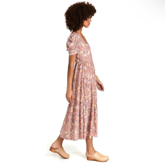 NEW YUMI KIM PINK FLORAL PRINT MIDI DRESS - Picture 5 of 9